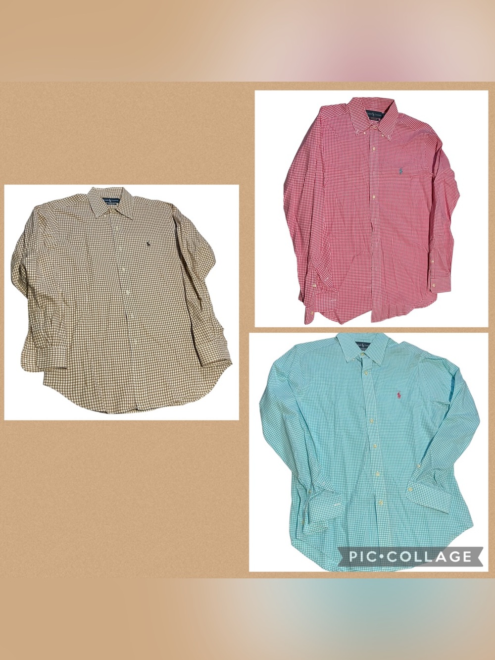Ralph Lauren Classic Fit Cotton Checkered Button Down Shirt Bundle